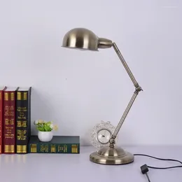 Tischlampen Bronze Metall Klappe el dekorativ hell moderne kreative kreative studienschreibtisch schlafzimmer lampe amerikanische Augenschutzschutz