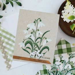 Spring Snowdrops Metal Cutting Dies Clear Stamps Stencil Sets for Diy Craft Making Greeting Card Scrapbook New Arrival 2024