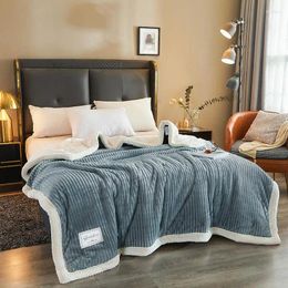 Blankets MIDSUM Winter Thick Adult Double Sided Fluffy Soft Duvet Warm Throws Blanket For Beds Twin Bedding Bedroom Decoration