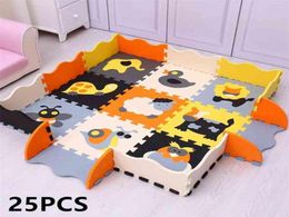 25Pcs Children039s Mat EVA Foam Crawling Rug Soft Floor Mat Puzzle Baby Play Mat Indoor Floor Developing Playmat With Fence 2101409144