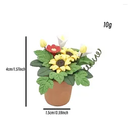 Decorative Flowers Simulate Small Display Accessories DIY Pography Props Decor 1: 12 Doll House Mini Flower Model Sunflower Potted Ornaments