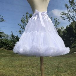 Party Supplies Women Tulle Petticoat With Ribbon Bow Skirt Ballet Underskirt F0S4