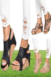 Wedges Sandals Summer Women Platform Heels Sandalias Mujer Woman Leather Wedge Flip Flops Casual Shoes Size 35436425228