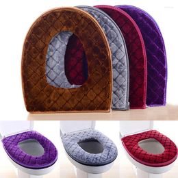 Toilet Seat Covers 1PC Mat Universal Breathable Cover Plush Soft Pad Warmer Cushion Zipper Protector Bathroom Washable Accessories