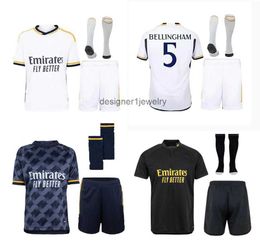 Soccer Jerseys BELLINGHAM soccer jerseys 23 24 Real Madrids kids football kits VALVERDE TCHOUAMENI ALABA MODRIC RODRYGO Fourth 2023 2024 VINI JR football shirt