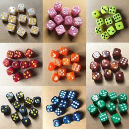 Dice Games 10 Pcs Set Round Corner Pearl Gem Dice 6 Sided 16mm Dice Playing Table Board Bar Games Party Funny Tools Entertainment Supplies s2452318