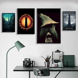 T-The L-Lords of the R-Rings Poster No Framed Kraft Club Bar Paper Vintage Poster Wall Art Painting Bedroom Study Stickers