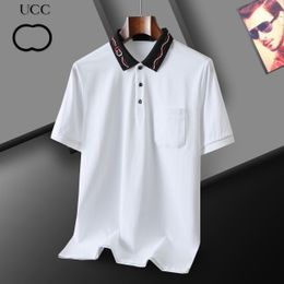 2 mens polos t shirt fashion embroidery short sleeves tops turndown collar tee casual polo shirts M-3XL#190