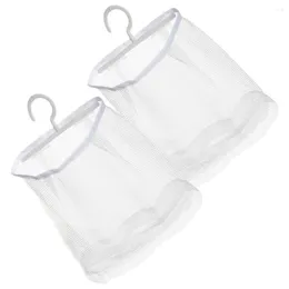Storage Bags 2 Pcs Baskets Mesh Hanging Bag Shower Sorter Net Vegetable Pouch Kitchen Holder White Laundry For Home Travel