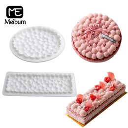 Meibum Round Bubble Cake Moulds Mousse Silicone Moulds Stainless Steel Tart Ring Dessert Baking Tools Party Pastry Bakeware Set 240530