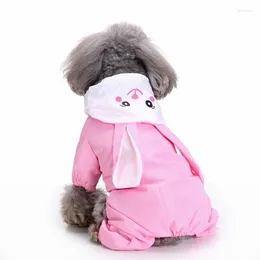 Dog Apparel Fashion Raincoat Waterproof Small Hooded Rain Coat Puppy Pink Jumpsuit Clothes