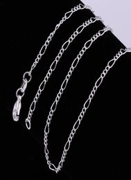 s Fine 925 Sterling Silver Necklace 2MM 1630quot Classic Curb Chain Link Italy Man woman Necklace 15pcslot4861060