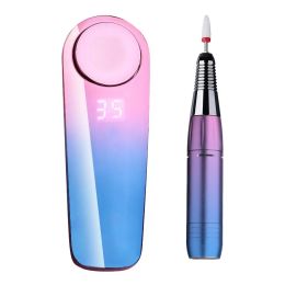 1Set 35000RPM Nail Drill Machine Kit With HD LCD Display Rechargeable Nail Master For Manicure Portable Nail Drill Machine Tools
