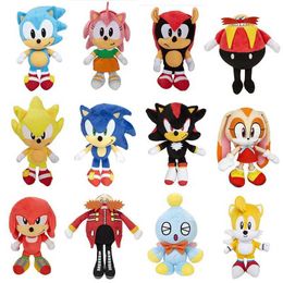 Stuffed Plush Animals Sonic cartoon plush toy animated character Amy Ross Miles Producer Dr. Eggman baby toy shadow doll childrens birthday gift T240531