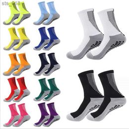 Sports Socks of new anti slip band design football socks mens mid calf anti slip football sports bike sports socks For Womans H240531