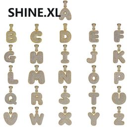 New Fashion 18K Gold Plated Custom Name Letters ICED OUT Pendant Necklace with Rope Chain Personalised for Men 252S