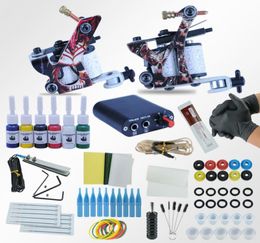 Tattoo Machines Power Box Set 2 guns Immortal Color Inks Supply Needles Accessories Kits Completed Tattoo Permanent Makeup Kit7828542