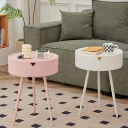 Cream Tea Table Living Room Small Sofa Side Round Tables Bedside Table Simple Balcony Tables Small House Furniture Nordic Mesas