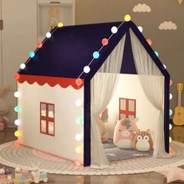 Portable Baby Game House Childrens Tent Teepee Childrens Tent Pink Blue Childrens Game House Indoor and Outdoor Toy Princess House 240514