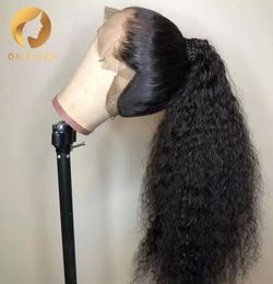 Black red brownblonde 360 Lace Front synthetic lace front Wigs For Black Women Pre Plucked with Baby Hair kinky curly lace Wig7513183