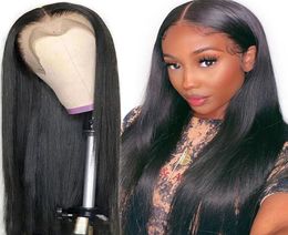 Straight Lace Front Wig Perruque Cheveux Humain Brazilian 13x4 Lace Front Human Hair Wigs For Black Women 150 Density BY Hair5904324