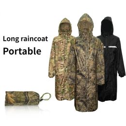 Military Long Tactical Gear Raincoats Hiking Rainwear Poncho Hunting Motorcycle Breathable Sleeve Waterproof Camouflage Camping