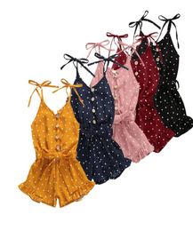 Summer Baby Girl Princess Jumpsuit Kid Chiffon Heart Leopard Halter Top Summer Romper Play suit Clothes 16 Years5455814