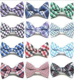 New Style Plaid Kids Bowtie Cotton Children Bowties Baby Kid Classical Pet Dog Cat Striped Butterfly Child Bow tie GA1044504050