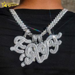 Fashion Iced Out Hip Hop Letter Pendants Rhodium Plated Cubic Zirconia Initial Name 26 Single Letters A-z Charm Pendants