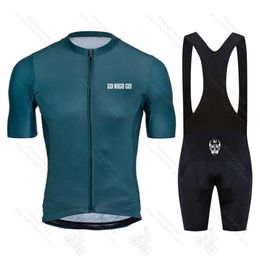 Men Rigo Go Jersey Sets Black Cycling Clothing Pro Team Bike Short Sleeves Men's Bicycle Shirt MTB Ciclismo Maillot L2405