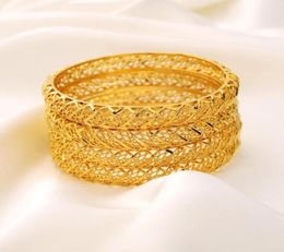 Bangle 24K Dubai Wedding Bangles For Women Ethiopian Jewellery Gold Colour Africa Bracelets Arab Birthday Gifts1113015