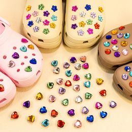 1050pcs Crystal Shoe Charms Flower Heart Circle Shoe Decorations Pins for Women Girls Favour Gift Sandal Accessories Clog Buckle 240531