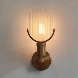 Wall Lamps Vintage Lamp Designer Bedside Aisle Coffee Bar Glass Shade Industrial Lighting LED Light Indoor Retro Sconce Lights