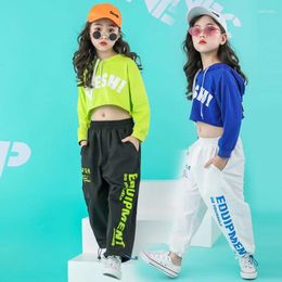 Clothing Sets Girls Crop Hoodies Hip Hop Jogger Pant 2 Pcs Set Kids Jazz Pullover Street Dance Outfit Child Sport Streetwear