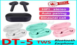 DT5 TWS Bluetooth Earphone DT5 Wireless V50 Earbuds Mobile Stereo Earbud Sport inEar headset with powerbank Headphone For smart3716245