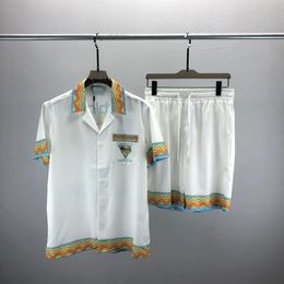 Męskie litery dresowe letnie modne odzież sportowa krótkie rękawy pullover press jogger garnitury o nokół rozmiar m-xxxl