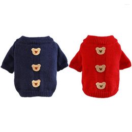Dog Apparel Warm Sweater Cute Cookie Bear Pet Clothes Holiday Puppy Cat Jumpers Outfits Year Clothing For Small Medium Large