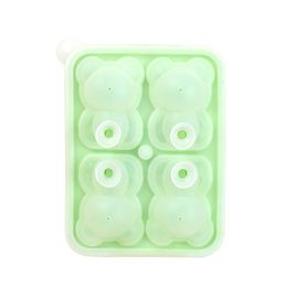 1~5PCS Grid 3D Little Teddy Bear Shape Silicone Mold Silian Little Bear Ice Block Mold Household Ice Cream Ice Box Ice