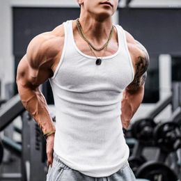 Men's Tank Tops American Solid Colour Vest Male Summer I Loose Movement Fitness Training White Sleeveless T-shirt Clothes M-3XL