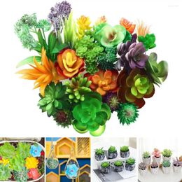 Decorative Flowers Faux Succulents Vibrant Assorted Artificial Realistic Reusable Greenery For Home Decor Table Centrepieces Po