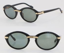 Whole Selling Vintage 1991 Original Round Plank Sunglasses 1125072 Fashion mens Sun glasses C Decoration 18K Gold Brown Lens F7683875