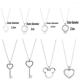 Chains 2024 925 Sterling Silver Pendant Magnetic DIY Chain Memory Floating Locket Hallowmas Original Charm Necklace Jewelry