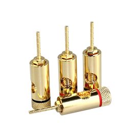 8PCS Copper Gold-Plated 2mm Pin Banana Plug Adapter Straight Pin Banana Terminals Speaker Plugs Wiring Connector