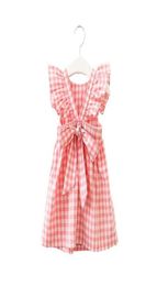 Hurave Summer sleeveless plaid baby Girl clothes ruffles backless Children dress crew neck baby dresses Kids Clothing GB2763136544