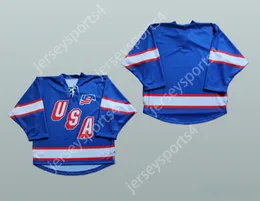 Custom USA UNITED STATES OF AMERICA HOCKEY JERSEY Top Stitched S-M-L-XL-XXL-3XL-4XL-5XL-6XL