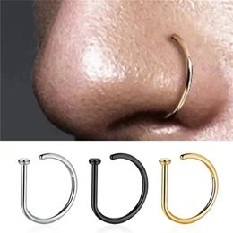 Women Men Fake Piering Nose Ring Earrings Fashion punk Non Piercing Clip Stainless Steel Perforation Septum Body Jewelry 240528