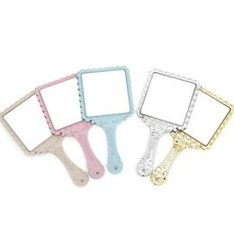 Party Favour Carved Handle Mirrors Beauty Salon Hand-Held Portable Romantic Vintage Hand Hold Cosmetic Mirror Dresser Gift Drop Deliver Dht0R