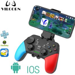 Gamepads BT 5.0 Wireless Gamepad Android Mobile Cell Phone Control Accessories Joystick Game Controller For Minecraft Genshin Pubg PPSSPP