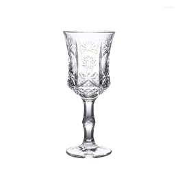 Wine Glasses Cup Horn Transparent Glass Goblet Large Opening Red Embossed Champagne Cool Drinks Cocktail