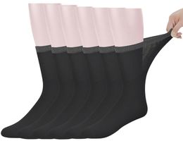 Mens Bamboo Mid-Calf Diabetic Socks With Seamless Toe6 Pairs L SizeSocks Size 10-13240401